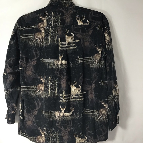 Wood & Water Outfitters Buck Deer Hunting Sport Field Shirt Medium - Picture 5 of 8